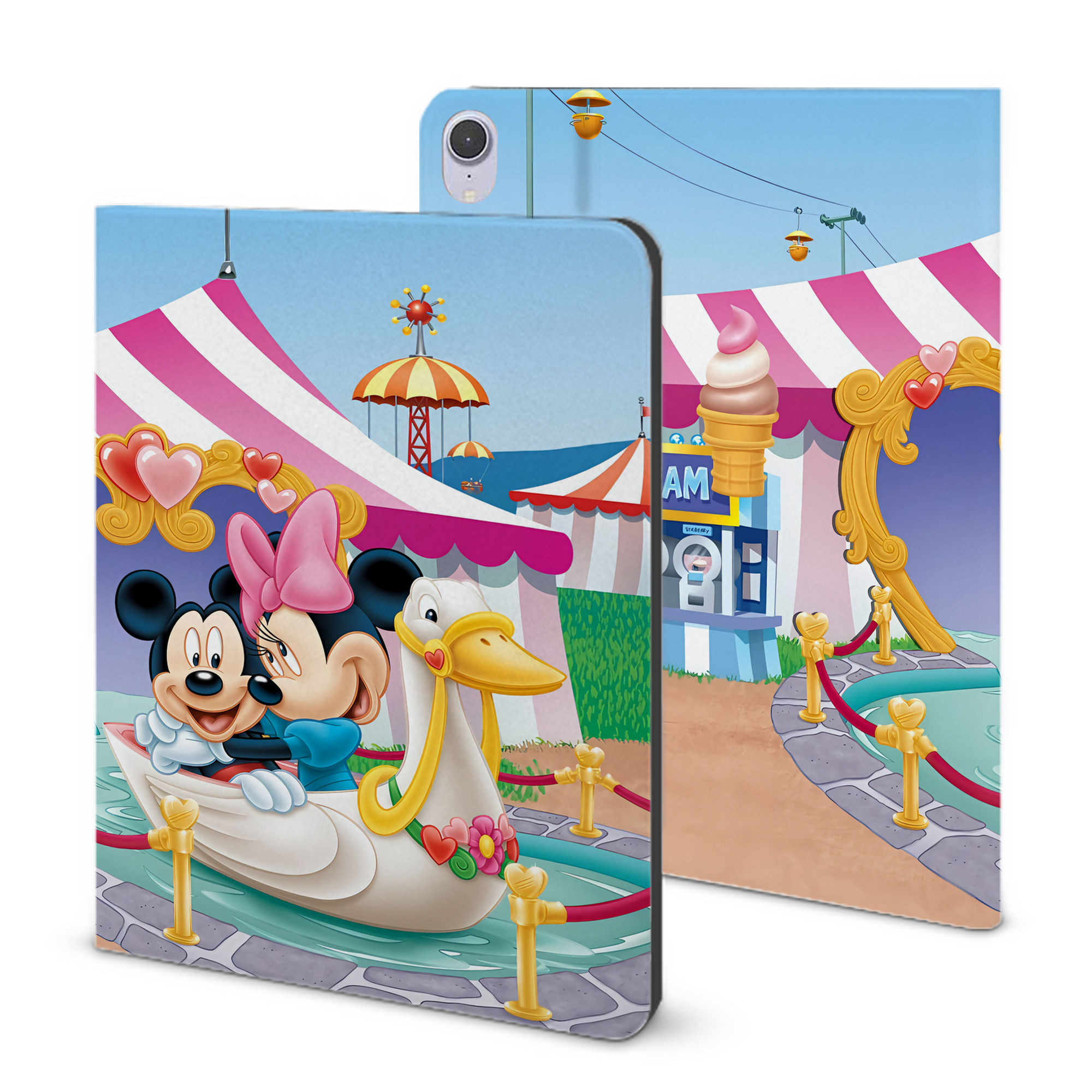 （画像用） ミッキーマウス Mickey Mouse IPad ケース ブック型 PUレザー TPU 耐衝撃 軽量 薄型 ペン収納なし 全面保護 IPad 各モデル対応